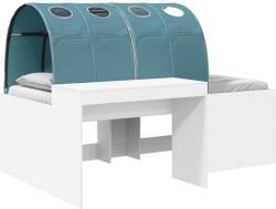 vidaXL Легло с тунел 3 бр. Бяло и светлосиньо 118, 6 x 193, 2 x 75, 1 см (3423690)