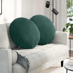 vidaXL Perne de Sezut 2 pcs Verde închis Ø 40 x 13 cm Catifea GartenMobel Dekor (42014213)