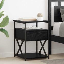 vidaXL Set 2 noptiere cu sertar, stejar negru, 40x42x55 cm, stil modern (881886)