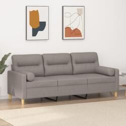 vidaXL Canapea cu 3 locuri cu pernute, gri taupe, 180 cm, textil GartenMobel Dekor (3200836) Canapea