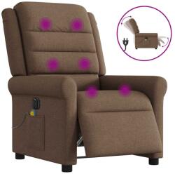 vidaXL Fotoliu electric de masaj rabatabil, maro, textil GartenMobel Dekor (3303308)
