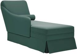 vidaXL Sezlong cu suport si cotiera dreapta catifea verde închis GartenMobel Dekor (4009784)
