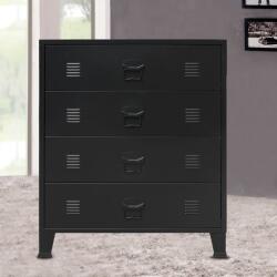 vidaXL Comoda sertare, metal, stil industrial, 78x40x93 cm, negru GartenMobel Dekor (245963) Comoda