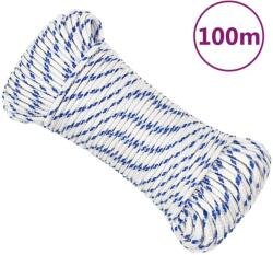 vidaXL Franghie de barca, alb, 3 mm, 100 m, polipropilena GartenMobel Dekor (152271)