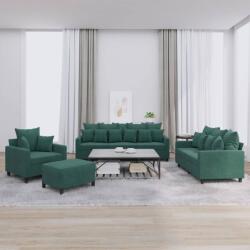 vidaXL Set de canapele cu perne, 4 piese, verde închis, catifea GartenMobel Dekor (3201692) Canapea