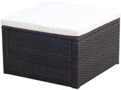 vidaXL Taburet otoman din poliratan, 53 x 53 x 30 cm, negru GartenMobel Dekor (42670)