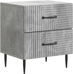 vidaXL Noptiera gri beton cu 2 sertare, 43 x 34, 5 x 47, 5 cm, lemn prelucrat (894761)