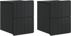 vidaXL Set 2 noptiere suspendate negre, 4 sertare, 33 x 34, 5 x 43 cm (898298)