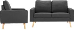 vidaXL Set de canapele, 2 piese, gri închis, material textil GartenMobel Dekor (3056615) Canapea