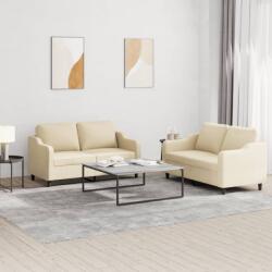 vidaXL Set de canapele cu perne, 2 piese, crem, textil GartenMobel Dekor (3201804) Canapea