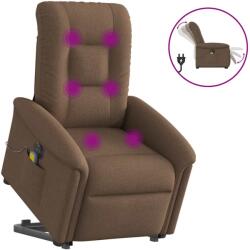 vidaXL Fotoliu electric de masaj rabatabil cu ridicare, maro, textil GartenMobel Dekor (3303288)