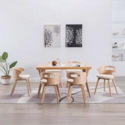 vidaXL Scaune sufragerie 6 buc. lemn curbat crem si piele artificiala GartenMobel Dekor (278853)