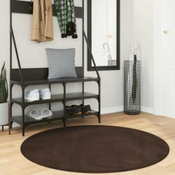 vidaXL Covor rotund maro Huarte, Ø 120 cm, antiderapant, poliester (42022478) Covor