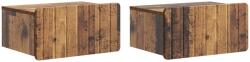 vidaXL Set 2 noptiere suspendate cu sertar, lemn vechi, 49 x 34, 5 x 24 cm (898292)