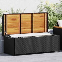 vidaXL Banca de depozitare pentru gradina, negru, 120 cm, poliratan GartenMobel Dekor (46480)