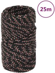 vidaXL Franghie de barca, negru, 2 mm, 25 m, polipropilena GartenMobel Dekor (152317)