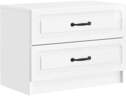 vidaXL Noptiera alb foarte lucios cu 2 sertare, 62 x 34, 5 x 44, 5 cm (895699)