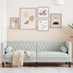 vidaXL Canapea Chesterfield Gri deschis 194 x 74.5 x 70.5 cm Catifea GartenMobel Dekor (42013022) Canapea