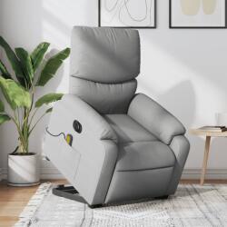 vidaXL Fotoliu electric masaj rabatabil cu ridicare, gri închis textil GartenMobel Dekor (3204860)