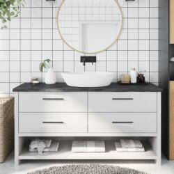 vidaXL Blat de baie, gri închis, 160x60x(2-4) cm, lemn masiv tratat GartenMobel Dekor (3156255)