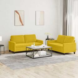 vidaXL Set de canapele cu perne, 2 piese, galben, catifea GartenMobel Dekor (3201502) Canapea