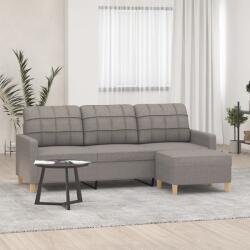 vidaXL Canapea cu 3 locuri si taburet, taupe, 180 cm, material textil GartenMobel Dekor (3201008) Canapea