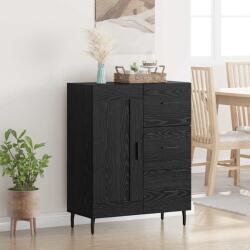 vidaXL Bufet Stejar Negru 69, 5 x 34 x 90 cm Lemn Ingineresc si Fier GartenMobel Dekor (881638) Comoda