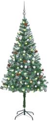 vidaXL Brad Craciun artificial pre-iluminat globuri/conuri pin 180 cm GartenMobel Dekor (3077700)