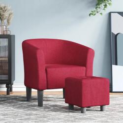 vidaXL Fotoliu tip cuva cu taburet, rosu vin, material textil GartenMobel Dekor (356434)