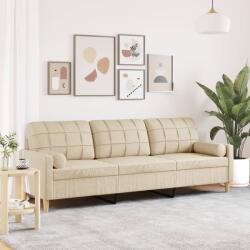 vidaXL Canapea cu 3 locuri cu pernute, crem, 210 cm, textil GartenMobel Dekor (3278203) Canapea
