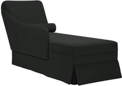 vidaXL Sezlong cu suport si cotiera dreapta catifea neagra GartenMobel Dekor (4009787)