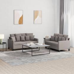vidaXL Set de canapea cu perne, 2 piese, gri taupe, material textil GartenMobel Dekor (3201655) Canapea