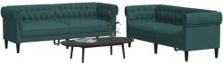 vidaXL Set canapele, 2 piese, verde închis, material textil GartenMobel Dekor (3209204) Canapea