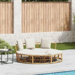 vidaXL Pat lounge pentru exterior fara baldachin Poly Rattan GartenMobel Dekor (4108237)