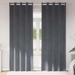 vidaXL Perdele opace 2 pcs Gri deschis 140 x 225 cm Catifea GartenMobel Dekor (4107285)
