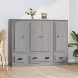 vidaXL Dulapuri înalte, 3 buc. , gri sonoma, lemn prelucrat GartenMobel Dekor (3185301) Comoda