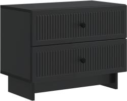 vidaXL Noptiera neagra cu 2 sertare, 62 x 34, 5 x 47, 5 cm, din lemn prelucrat (893856)