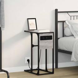 vidaXL Noptiera gri sonoma cu statie de încarcare USB, 41, 5 x 26 x 60, 5 cm (859603)