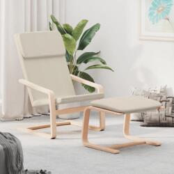 vidaXL Scaun de relaxare cu taburet, crem, textil GartenMobel Dekor (3154412)