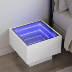 vidaXL Noptiera cu LED infinity, alb, 40x40x30 cm GartenMobel Dekor (3284063)