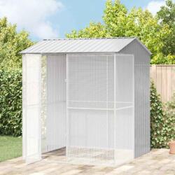 vidaXL Cusca pentru pasari Gri 215 x 210 x 247 cm Otel Galvanizat GartenMobel Dekor (3325175)
