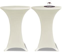 vidaXL Husa de masa cu picior Ø80 cm, 2 buc. , crem, elastic GartenMobel Dekor (241209)