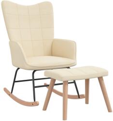 vidaXL Scaun balansoar cu taburet, crem, textil GartenMobel Dekor (328020) Balansoar