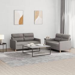 vidaXL Set de canapea cu perne, 2 piese, gri taupe, material textil GartenMobel Dekor (3201575) Canapea