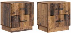 vidaXL Set 2 noptiere cu 4 sertare, finisaj lemn vechi, 43 x 34, 5 x 44, 5 cm (895232)