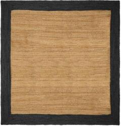 vidaXL Covor din iuta handmade 300x300 cm, gri închis, pentru living (42010699) Covor