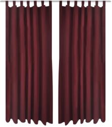 vidaXL Draperii micro-satin cu bride, 140 x 175 cm, bordo, 2 buc. GartenMobel Dekor (130362)