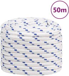 vidaXL Franghie de barca, alb, 20 mm, 50 m, polipropilena GartenMobel Dekor (152315)