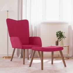 vidaXL Scaun de relaxare cu taburet, rosu vin, catifea GartenMobel Dekor (327671)