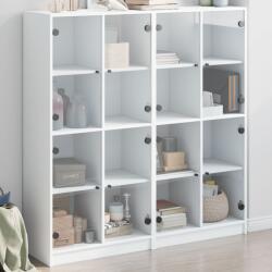 vidaXL Biblioteca cu usi, alb, 136x37x142 cm, lemn prelucrat GartenMobel Dekor (3206517) Comoda